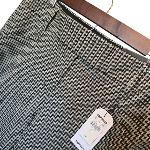🏷️NWT - EXPRESS Ankle Midrise Houndstooth Troiuser Pant sz 8L - NWT🏷️ - Picture 2 of 7